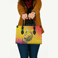 Papua New Guinea Cultural Tropical Flowers Leather Bag - Polynesian Pride