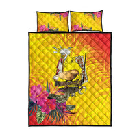 Papua New Guinea Cultural Tropical Flowers Quilt Bed Set