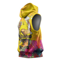 Papua New Guinea Cultural Tropical Flowers Sleeveless Hoodie LT9 - Polynesian Pride