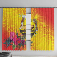 Papua New Guinea Cultural Tropical Flowers Window Curtain