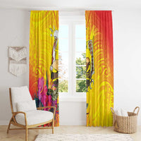 Papua New Guinea Cultural Tropical Flowers Window Curtain
