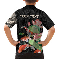 Personalized Japanese Koi Fish Hawaiian Shirt with Polynesian Pattern