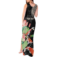 Personalized Japanese Koi Fish Tank Maxi Dress with Polynesian Pattern LT9 - Polynesian Pride