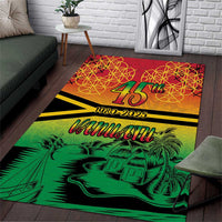 Hapi 45th Indipendens Dei Vanuatu Area Rug Yumi 1980 with Vanuatuan Beach Landscape
