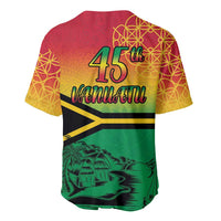 Hapi 45th Indipendens Dei Vanuatu Baseball Jersey Yumi 1980 with Vanuatuan Beach Landscape