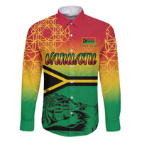 Hapi 45th Indipendens Dei Vanuatu Family Matching Off The Shoulder Long Sleeve Dress and Hawaiian Shirt Yumi 1980 with Vanuatuan Beach Landscape