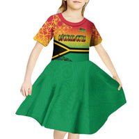 Hapi 45th Indipendens Dei Vanuatu Kid Short Sleeve Dress Yumi 1980 with Vanuatuan Beach Landscape
