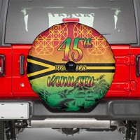 Hapi 45th Indipendens Dei Vanuatu Spare Tire Cover Yumi 1980 with Vanuatuan Beach Landscape