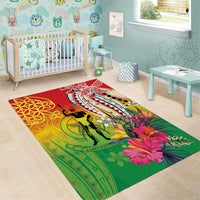 Vanuatu 45th Anniversary Area Rug Polynesian with Sand Drawing Pattern