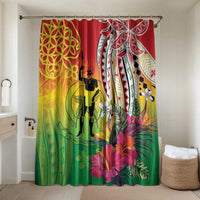 Vanuatu 45th Anniversary Bathroom Set Polynesian with Sand Drawing Pattern - Polynesian Pride