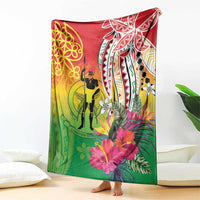 Vanuatu 45th Anniversary Blanket Polynesian with Sand Drawing Pattern
