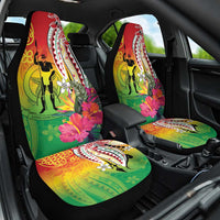 Vanuatu 45th Anniversary Car Seat Cover Polynesian with Sand Drawing Pattern