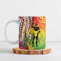 Vanuatu 45th Anniversary Ceramic Mug Polynesian with Sand Drawing Pattern - Polynesian Pride