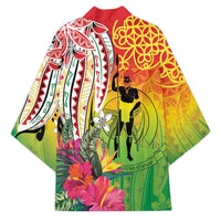 Vanuatu 45th Anniversary Kimono Polynesian with Sand Drawing Pattern - Polynesian Pride