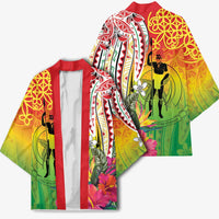 Vanuatu 45th Anniversary Kimono Polynesian with Sand Drawing Pattern - Polynesian Pride