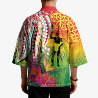 Vanuatu 45th Anniversary Kimono Polynesian with Sand Drawing Pattern - Polynesian Pride