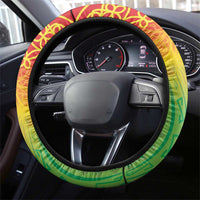 Vanuatu 45th Anniversary Steering Wheel Cover Polynesian with Sand Drawing Pattern