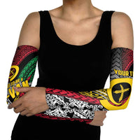 Vanuatu Proud to be Ni-van Personalised Arm Sleeves with Mutis En Atan Patterns - Polynesian Pride