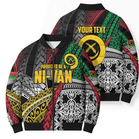 Vanuatu Proud to be Ni-van Personalised Bomber Puffer Jacket with Mutis En Atan Patterns - Polynesian Pride