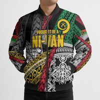 Vanuatu Proud to be Ni-van Personalised Bomber Puffer Jacket with Mutis En Atan Patterns - Polynesian Pride