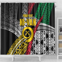 Vanuatu Proud to be Ni-van Personalised Shower Curtain with Mutis En Atan Patterns