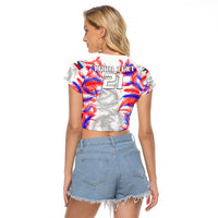 (Custom Text And Number) 2023 Philippines Anzkals Football Raglan Cropped T Shirt Pilipinas Be Unique LT9 - Polynesian Pride