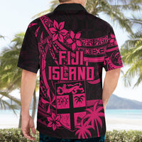 Fiji Islands Hawaiian Shirt Coat of Arms Fijian Flower Polynesian Pattern - Pink LT9 - Polynesian Pride