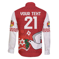 Custom Tonga Rugby Family Matching Long Sleeve Bodycon Dress and Hawaiian Shirt Mate Maa Kupesi Style LT9 - Polynesian Pride