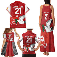 Custom Tonga Rugby Family Matching Tank Maxi Dress and Hawaiian Shirt Mate Maa Kupesi Style