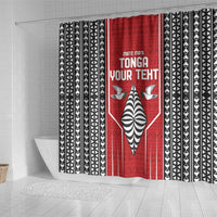 Custom Tonga Rugby Shower Curtain Mate Maa Kupesi Style