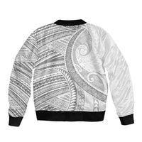 American Samoa White Sunday Bomber Jacket Polynesian Lotu Tamaiti - Polynesian Pride