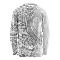 American Samoa White Sunday Long Sleeve Shirt Polynesian Lotu Tamaiti - Polynesian Pride