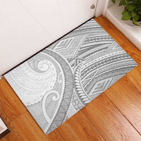 American Samoa White Sunday Rubber Doormat Polynesian Lotu Tamaiti - Polynesian Pride