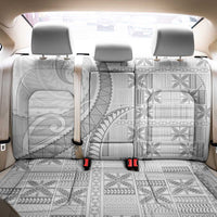 Niue White Sunday Back Car Seat Cover Niuean Lotu Tamaiti Hiapo Pattern - Polynesian Pride