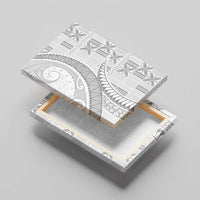 Niue White Sunday Canvas Wall Art Niuean Lotu Tamaiti Hiapo Pattern - Polynesian Pride