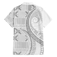 Niue White Sunday Family Matching Tank Maxi Dress and Hawaiian Shirt Niuean Lotu Tamaiti Hiapo Pattern - Polynesian Pride