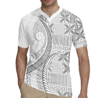 Niue White Sunday Rugby Jersey Niuean Lotu Tamaiti Hiapo Pattern - Polynesian Pride