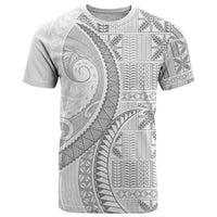 Niue White Sunday T Shirt Niuean Lotu Tamaiti Hiapo Pattern - Polynesian Pride