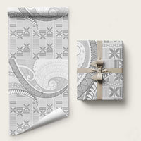 Niue White Sunday Wrapping Paper Niuean Lotu Tamaiti Hiapo Pattern - Polynesian Pride