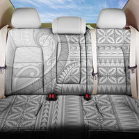 Polynesian White Sunday Back Car Seat Cover Lotu Tamaiti Melanesian Pattern - Polynesian Pride