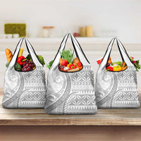 Polynesian White Sunday Grocery Bag Lotu Tamaiti Melanesian Pattern - Polynesian Pride