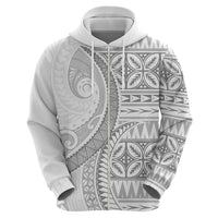 Polynesian White Sunday Hoodie Lotu Tamaiti Melanesian Pattern - Polynesian Pride