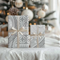 Polynesian White Sunday Wrapping Paper Lotu Tamaiti Melanesian Pattern - Polynesian Pride