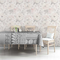 Samoa Siapo White Sunday Tablecloth Lotu Tamaiti Polynesian White Pattern - Polynesian Pride