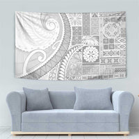 Samoa Siapo White Sunday Tapestry Lotu Tamaiti Polynesian White Pattern - Polynesian Pride