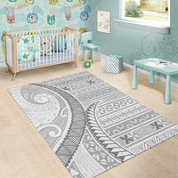 Tokelau White Sunday Area Rug Lotu Tamaiti Ngatu Tokelau Feletoa Manulua - Polynesian Pride