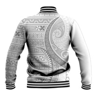 Tokelau White Sunday Baseball Jacket Lotu Tamaiti Ngatu Tokelau Feletoa Manulua - Polynesian Pride