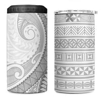 Tokelau White Sunday 4 in 1 Can Cooler Tumbler Lotu Tamaiti Ngatu Tokelau Feletoa Manulua - Polynesian Pride