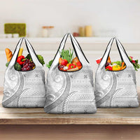 Tokelau White Sunday Grocery Bag Lotu Tamaiti Ngatu Tokelau Feletoa Manulua - Polynesian Pride