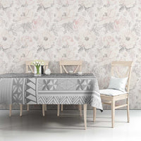 Tokelau White Sunday Tablecloth Lotu Tamaiti Ngatu Tokelau Feletoa Manulua - Polynesian Pride